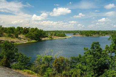 Scenery of a lake from a high ground